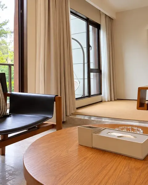 Aurora Loft with tall windows and wooden floor